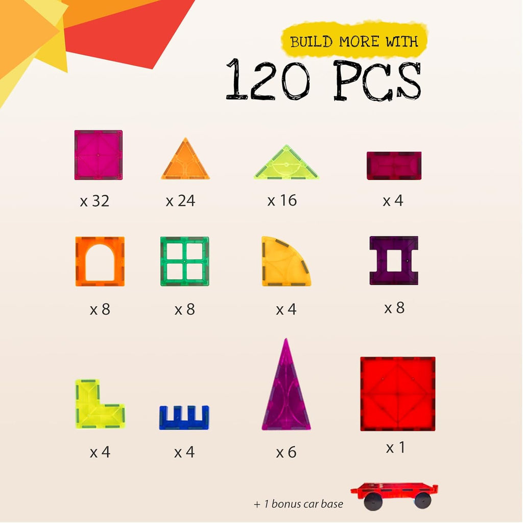 120 piece magnetic tile set