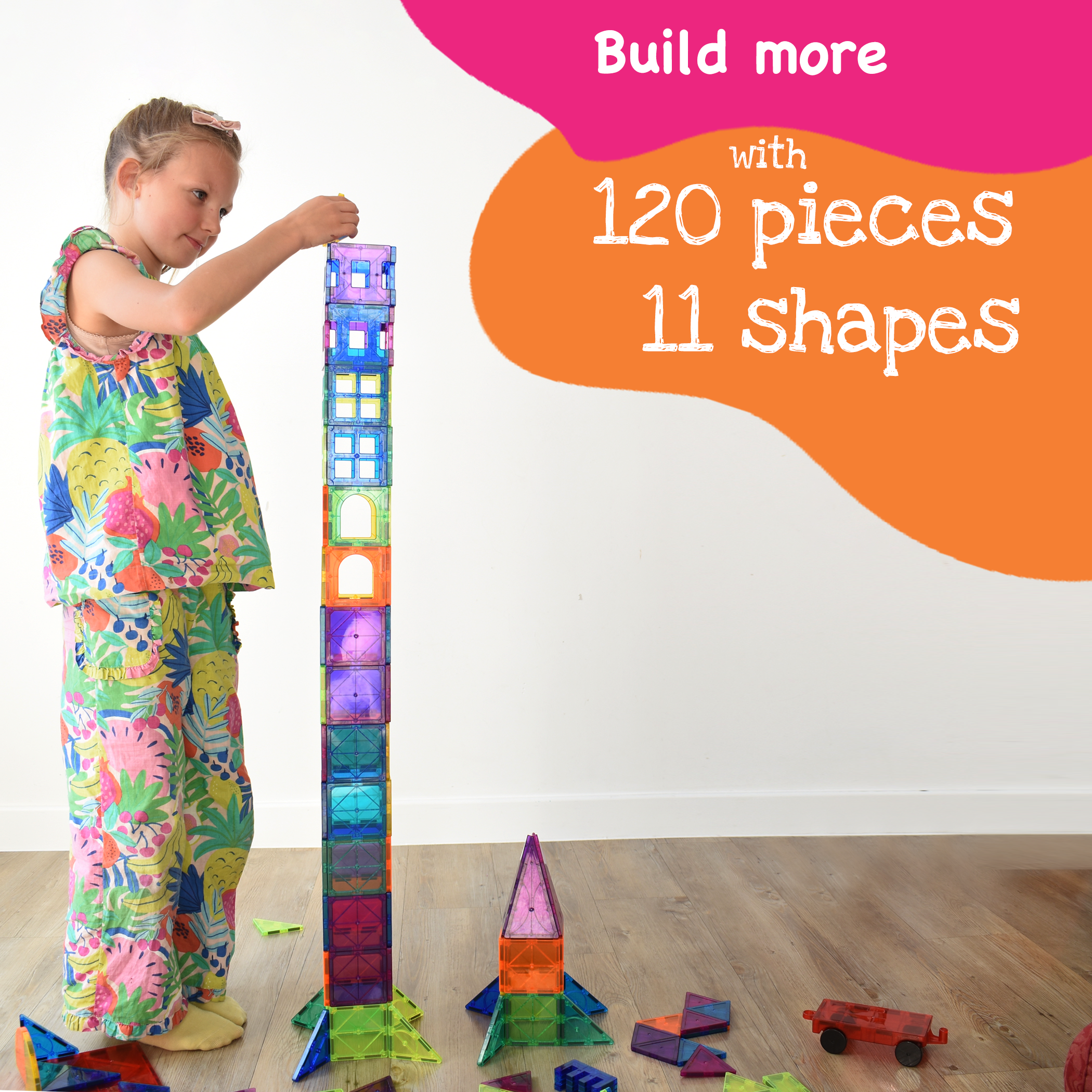 120 piece magnetic tile set